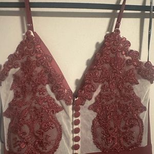 Lulus burgundy floor length gown